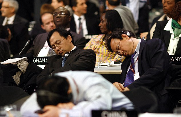 sleeping during meeting