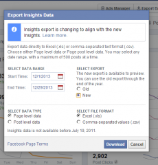 How to download Facebook Insights in Excel