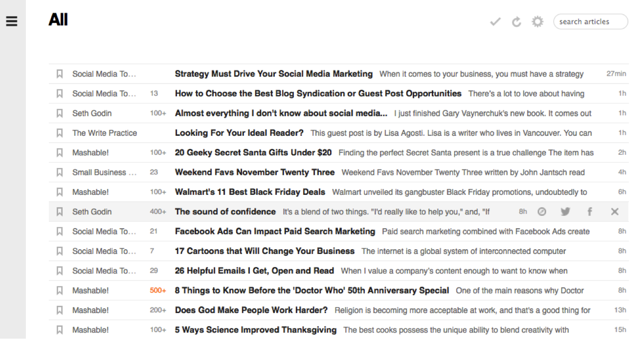 Feedly Screenshot