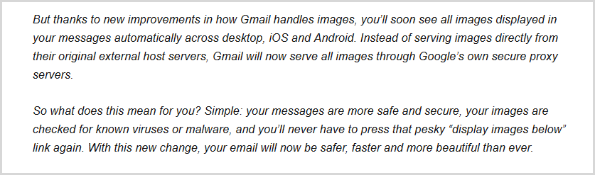 Gmail note to users