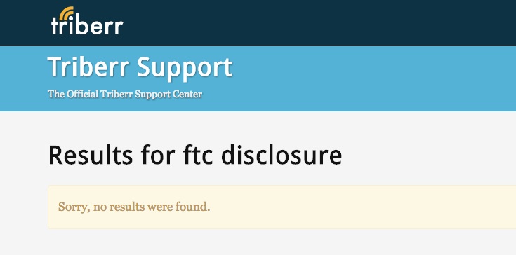 ftc disclosure   Search Results   Triberr Knowledge Base   Help Center