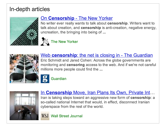 google in-depth articles