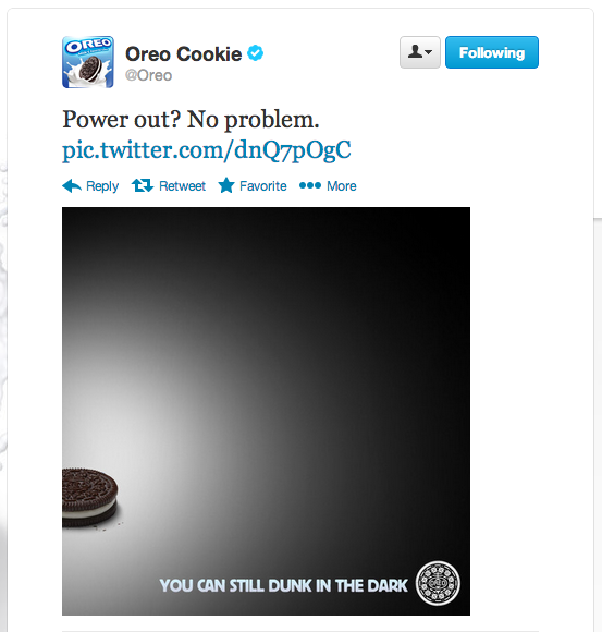 marketing strategy oreo super bowl black out tweet