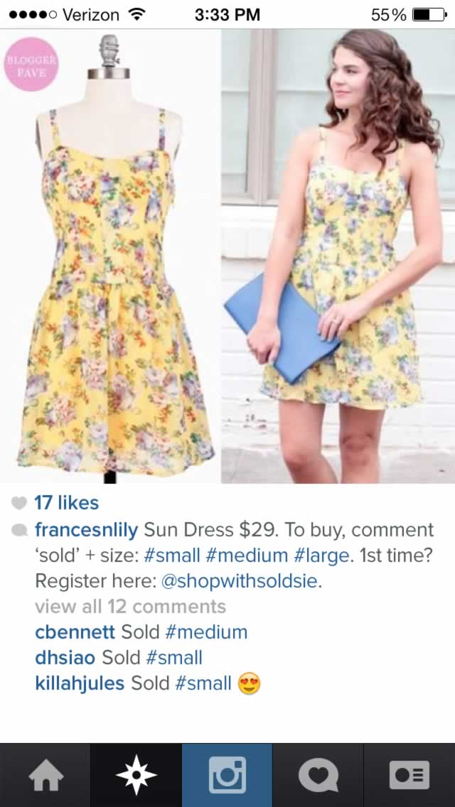 soldsie buying on instagram
