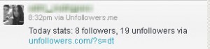 Don't tweet your new followers and unfollow stats