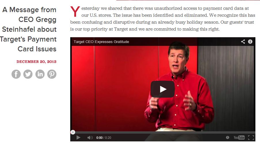 Target, CEO, youtube, data breach