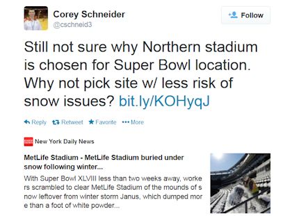Super Bowl location weather Tweets2