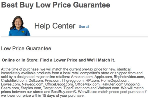 best buy low price guarentee
