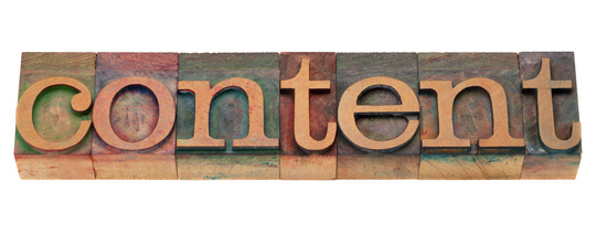 content word in letterpress type