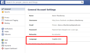 A picture of the Facebook Settings page. Boring as pifk.