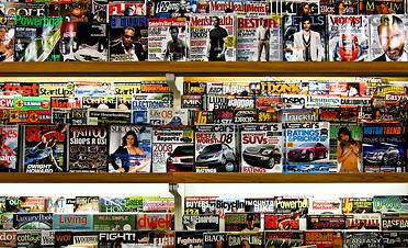 full rack of magazines