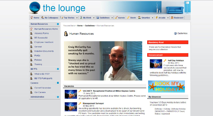 BE HR Homepage
