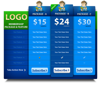 Typical Pricing Table