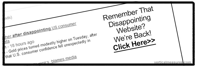 Disappointing Website Remarketing Ad