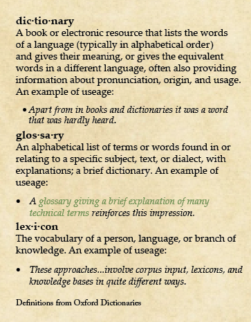 glossary definition