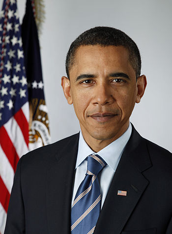 Official photographic portrait of US President...