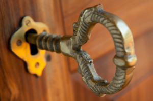 brass door lock key
