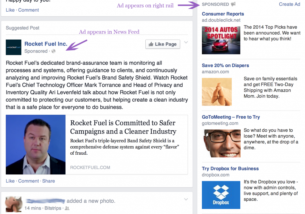 Where does my Facebook ad appear?