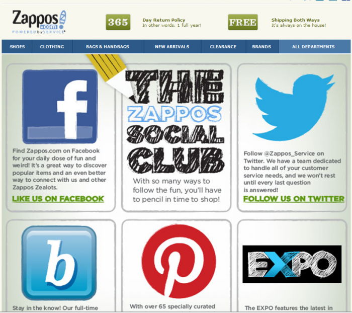 Zappos social email