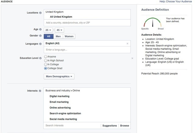 Facebook Ads: Choose a Market