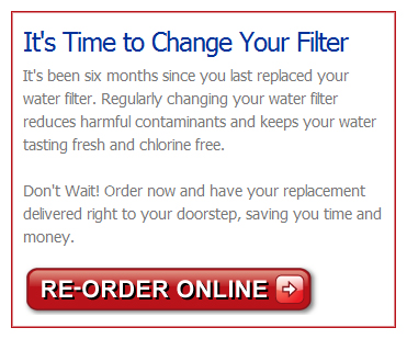 email from online filter store telling me it was time to change the filter