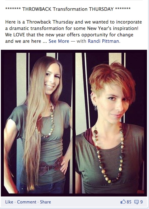 Social Media for Local Business Case Study: Hair Salon Before & After Facebook Photos