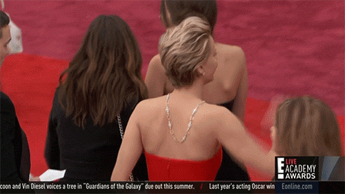 Jennifer Lawrence at the Oscars. [Via YahooEntertainment]