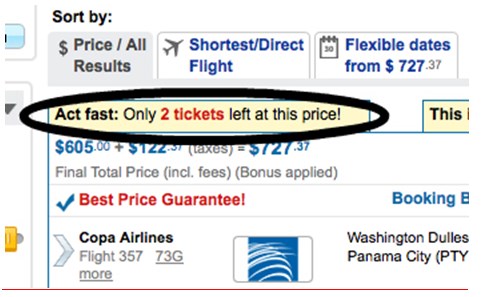 Airline Ticket Pressure to Purchase