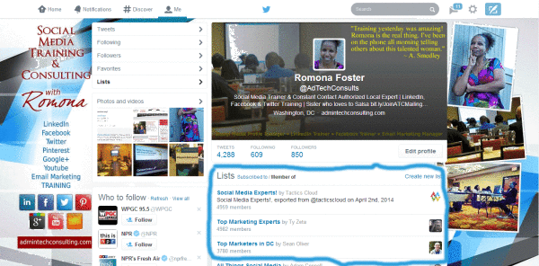 Removing yourself from Twitter lists is simple.