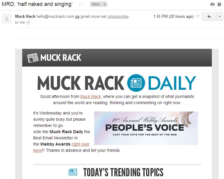 Muck Rack newsletter