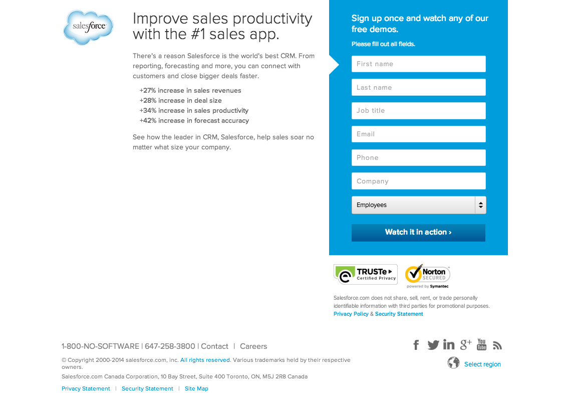 b2b landing page example