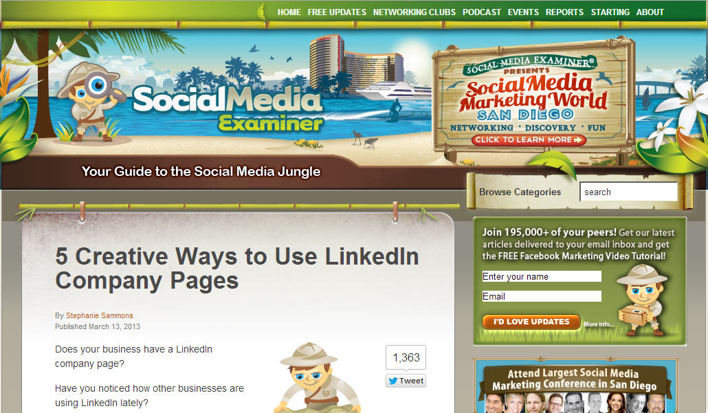 Social Media Examiner Homepage