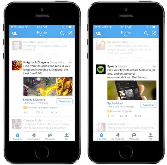 Twitter Mobile In App Advertisement