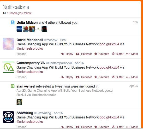 Twitter notifications