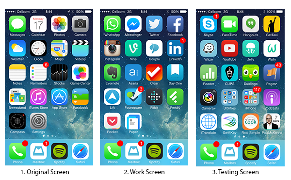 my productive iPhone screens