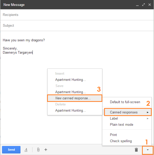 gmail canned responses