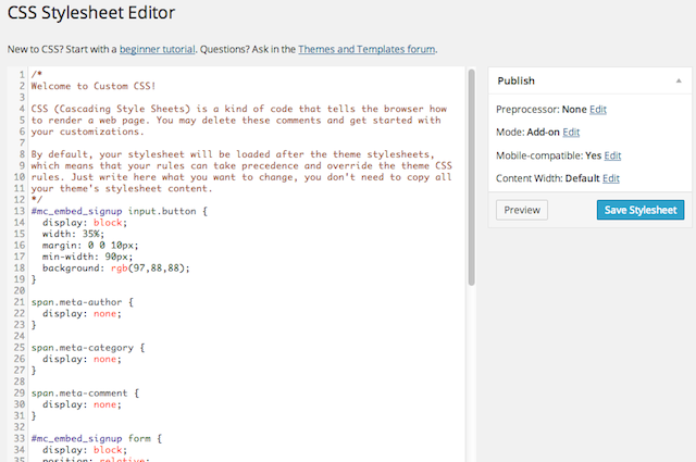 css stylesheet editor