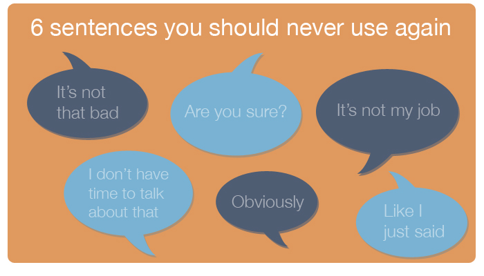 sentences to not use in sales