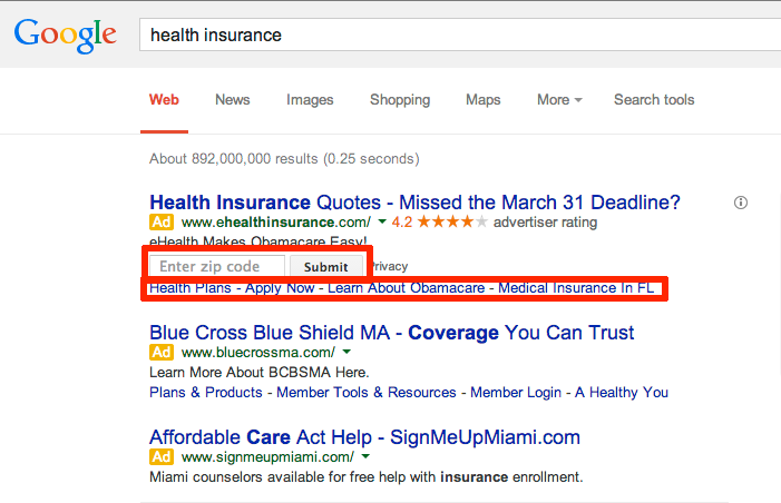 use cta and extensions in ppc ads