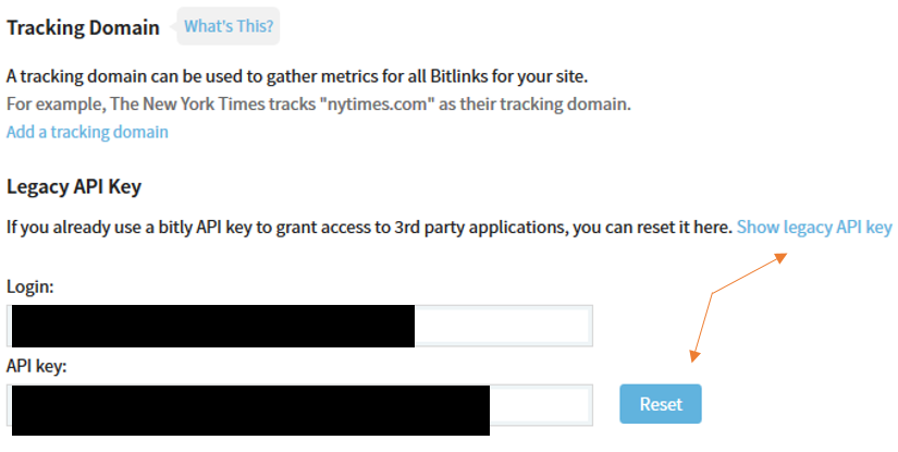 Changing Bitly API Key and OAuth Token
