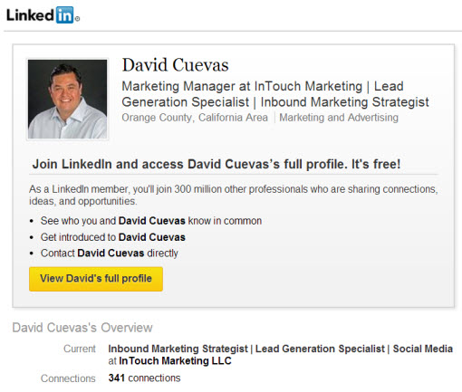 David Cuevas Linkedin Profile