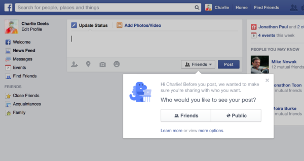 Facebook privacy change