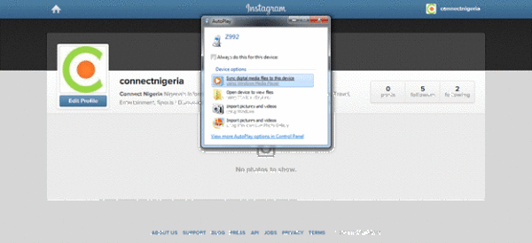 The AutoPlay dialogue box should appear.