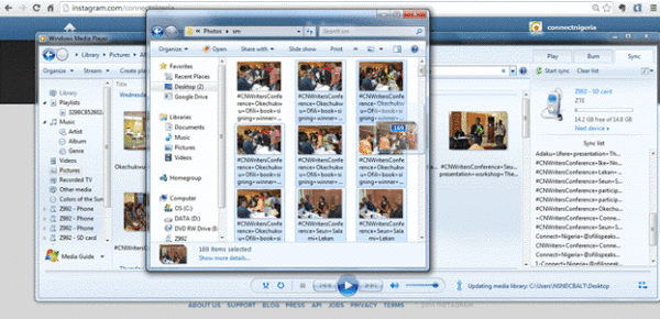 Navigate to the folder that contains the photos you want to upload to Instagram.