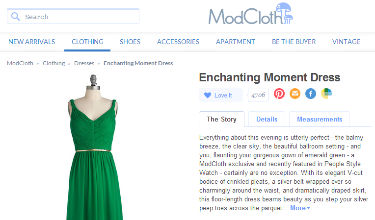 ModCloth Sharing Products