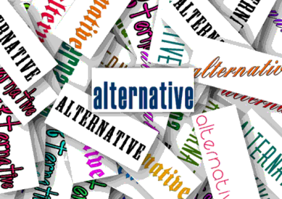 Graphic of the word alternative