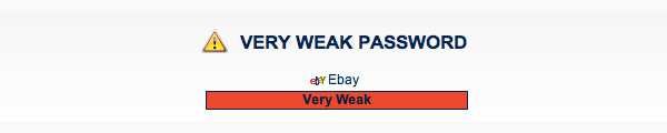 Ebay weak password warning
