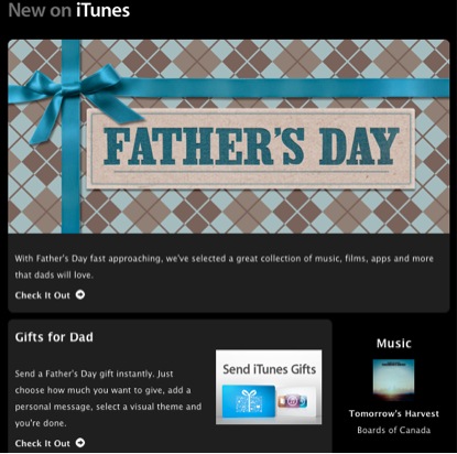 iTunes' 2013 Father's Day Promotional Email