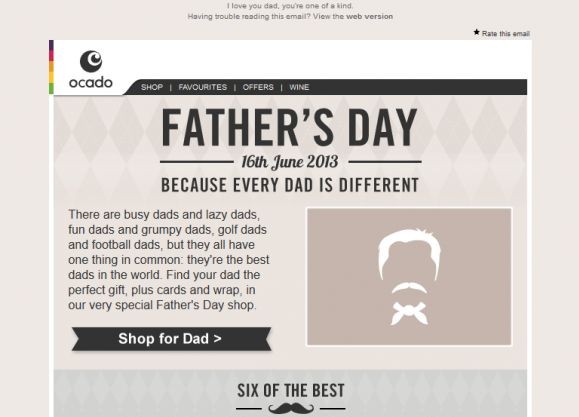 Ocada Father's Day Email 2013 (click to expand)