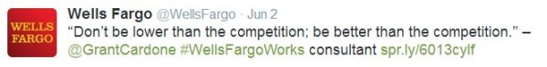 Financial services company Wells Fargo uses hashtags in social media marketing
